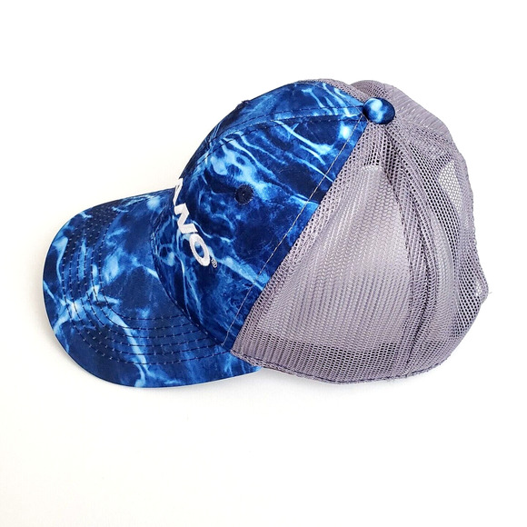 Mossy Oak Plano Snapback Mesh Hat Adjustable‎ Fishing Baseball Cap Blue Camo - Picture 2 of 6